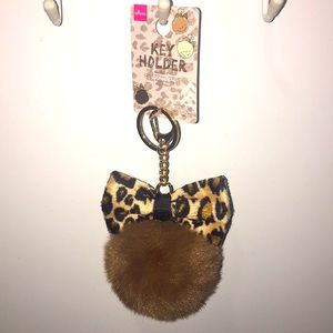 Key Holder / Key Ring Fur with Ribbon